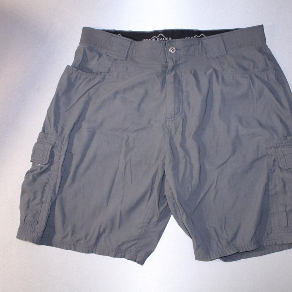 Eddie-bauer Men's Grey and Blue Shorts